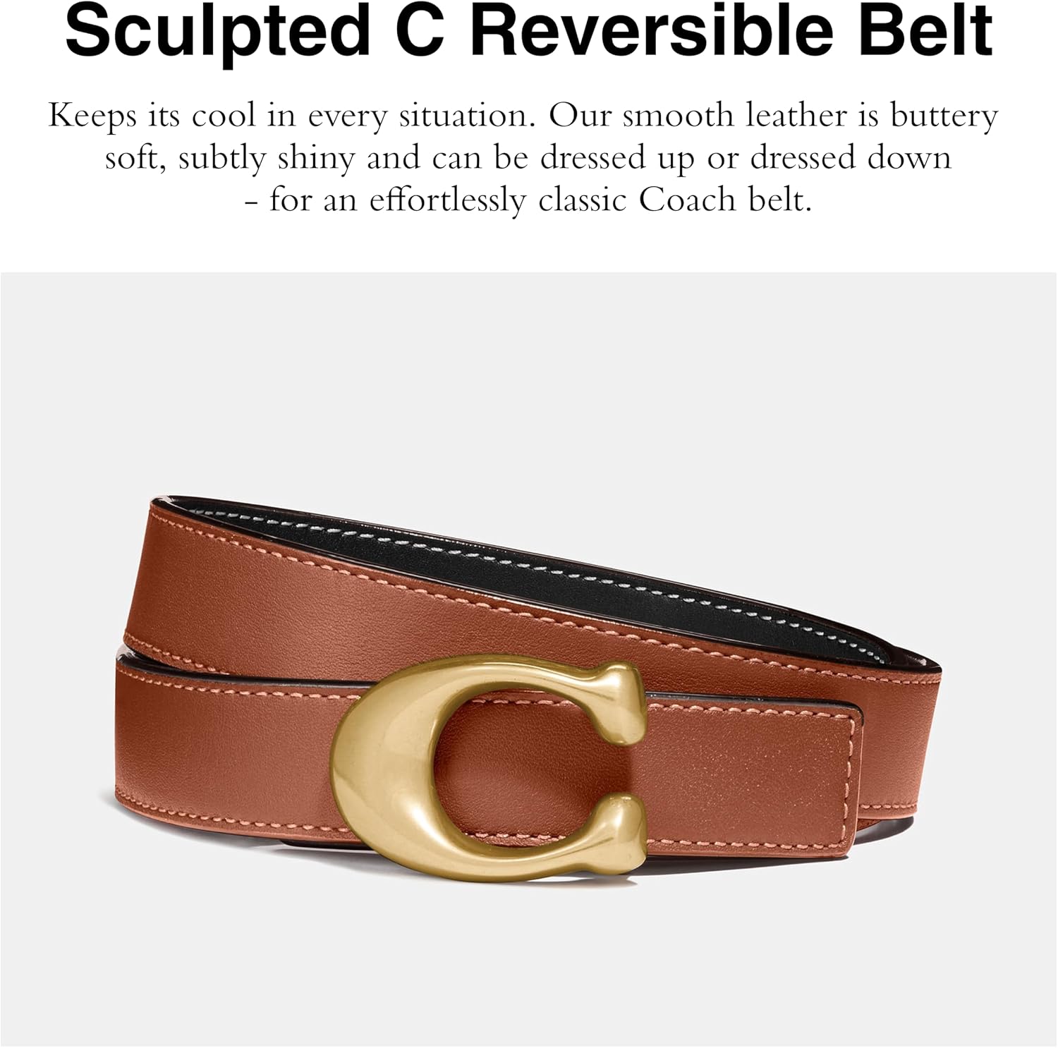 COACH 25mm Sculpted C Reversible Belt