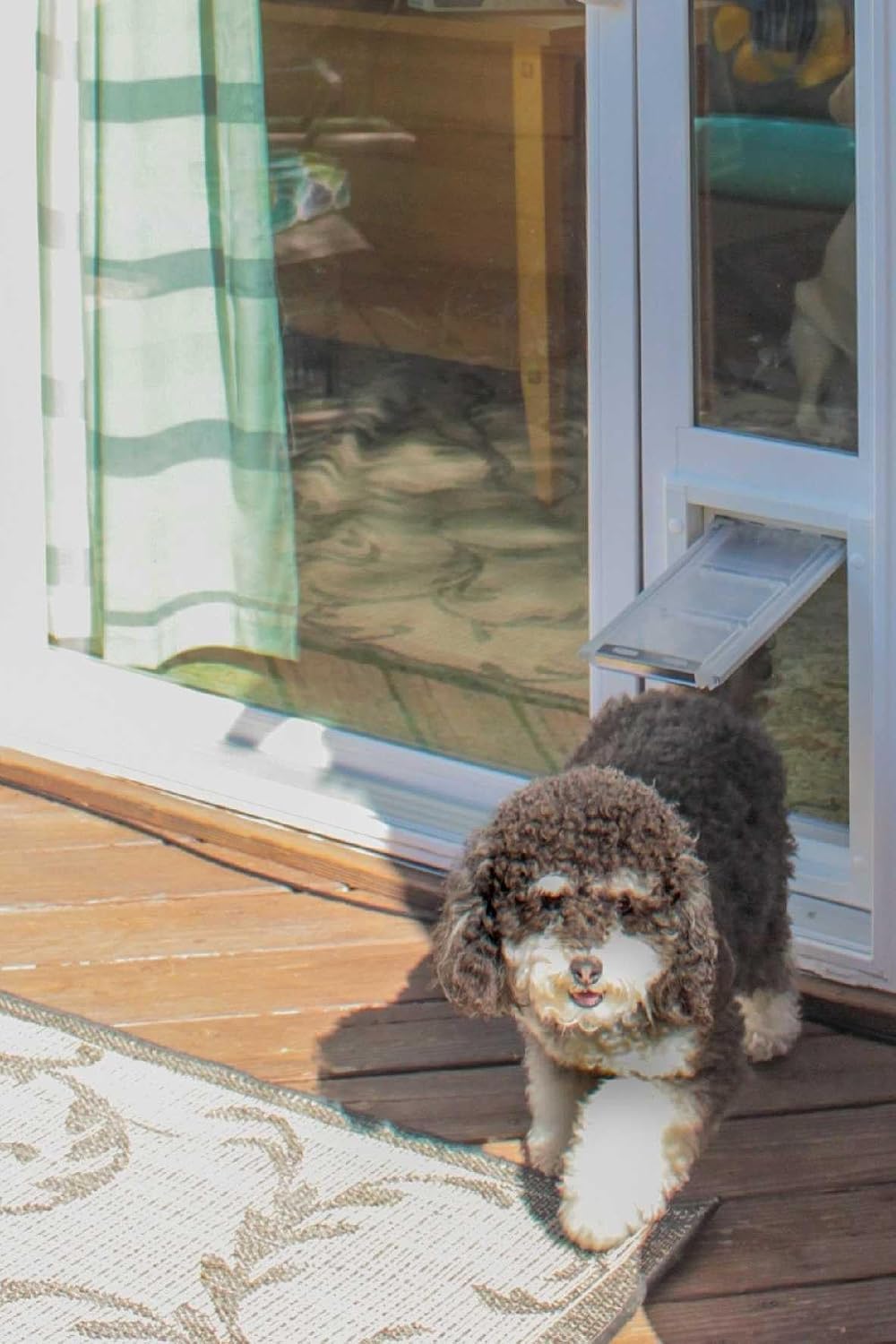 Endura Flap Pet Door for Vinyl Sliding Glass Doors | Weatherproof & Insulated Dog Door for Vinyl Sliders | Durable with Secure Locking Cover | White, Small Flap, 93.25'-96.25' Slider Height