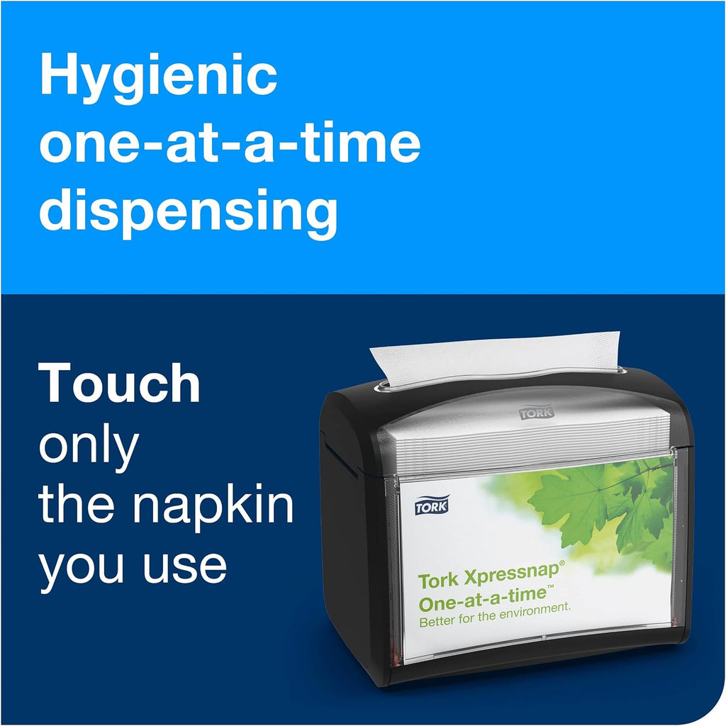 Tork Xpressnap® White Dispenser Napkin N4, One-at-a-Time Dispensing,1-ply, 1/4 Fold, 13' x 8.5 ', 12 x 500 Napkins, 109080