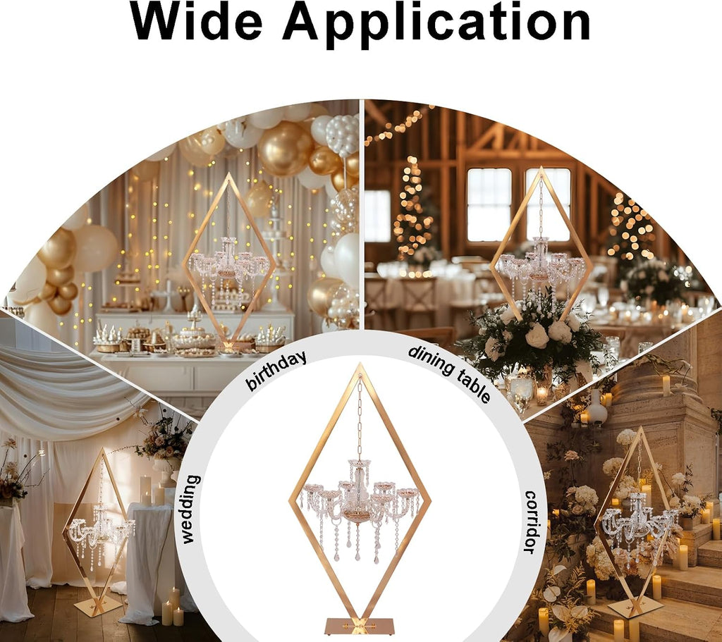 4PCS Metal Creative Diamond Candle Holder European Wedding Romantic Candle Holder Western Food Table Decoration Wedding Props (Gold, 4PCS)