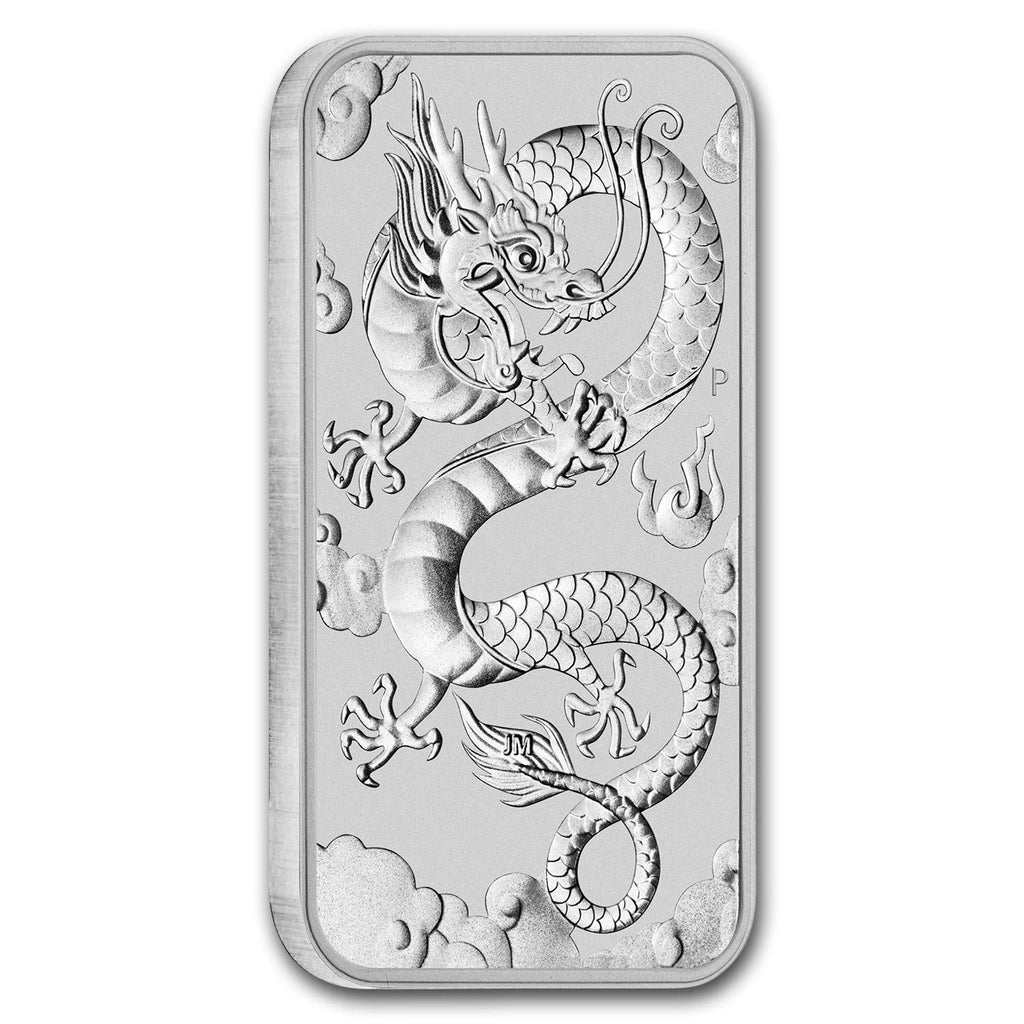 2018 - Present (Random Year) P 1 oz Silver Bar Australia Perth Mint Dragon Series Rectangular Coin Brilliant Uncirculated with Certificate of Authenticity $1 Seller BU