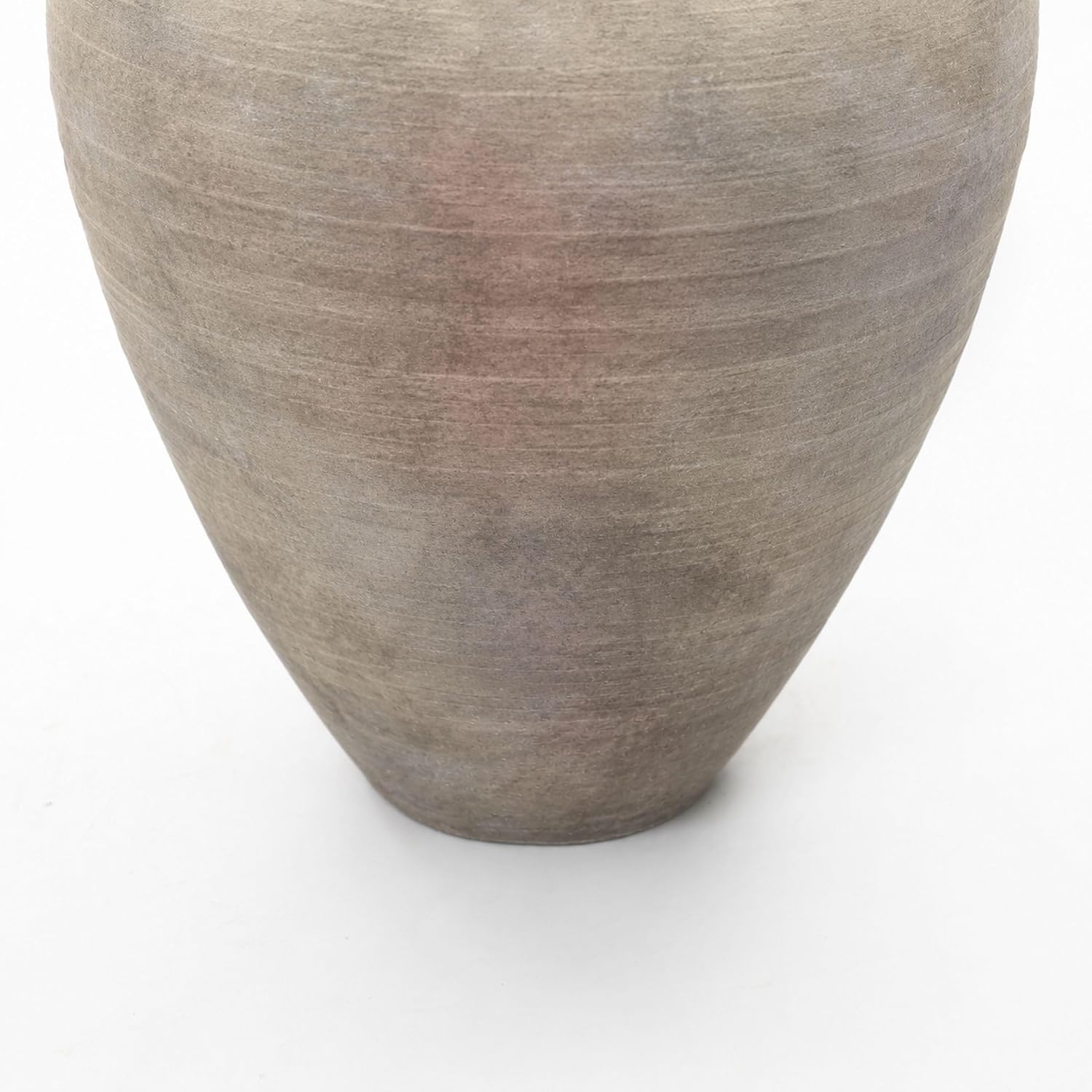 LuxenHome Rustic Ceramic Floor Vase, 17.7' Tall Terracotta Pot with Earthy Gray-Brown Finish, Vintage Pottery Large Vases for Decor Living Room, Farmhouse Flower Vase for Entry Way Table Home Decor