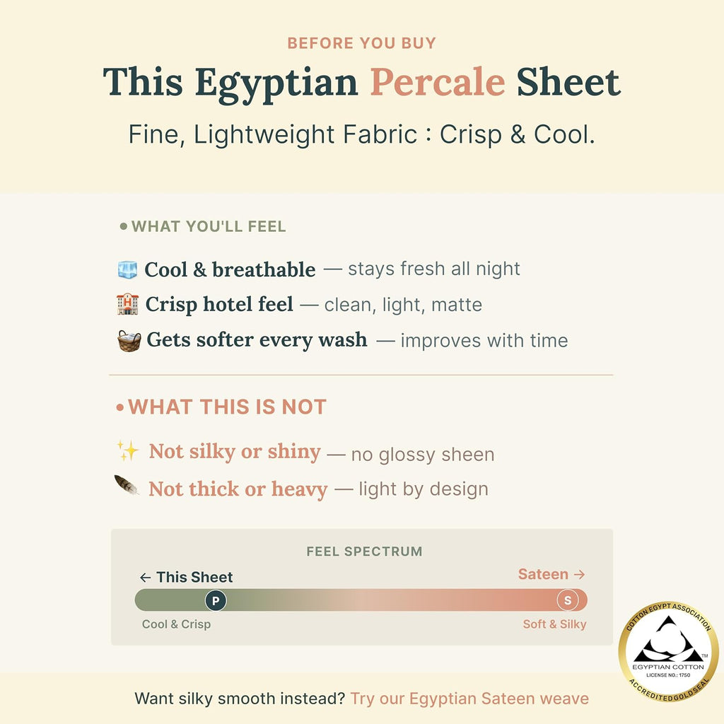 California Design Den King Size Sheets Set Cotton - Certified 100% Egyptian Cotton King Size Percale Sheets Set with Deep Pockets, Lightweight, Crisp, Durable Luxury Bedding - Grey