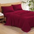 1000 Series- Extra Long Staple 100% Egyptian Cotton Sheet Set,Sateen Weave, Hotel Quality Soft Luxury Bedding, Queen Size 4 Piece Sheet Set Fit 15' Inch to 18' Deep Burgundy Solid.