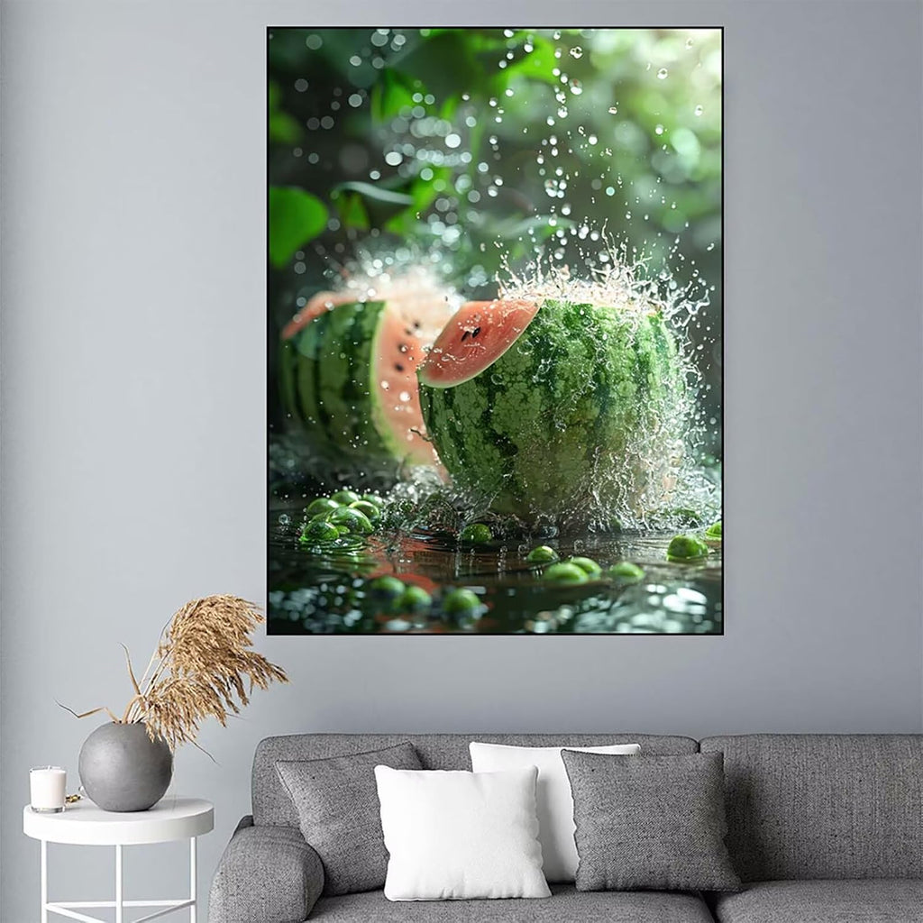 Diamond Art Watermelon Diamond Painting Fruit Dimond Art Painting for Adults Beginners, 5D Crystal Gem Crafts Mosaic Kits for Adults Hobbies for Women Gifts, Room Decor, 36 X 48 Inch Canvas -zjn2506J8