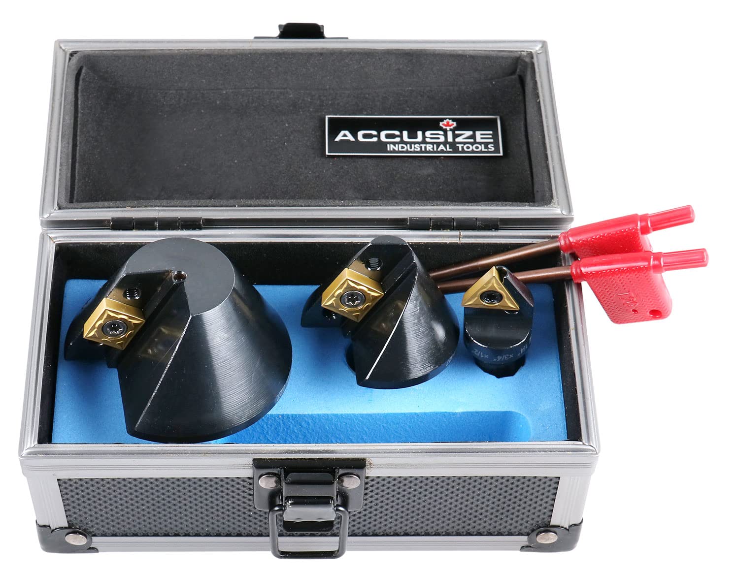 Accusize Industrial Tools 1/4'', 1/2'' and 1-1/4'' 60 Degree Indexable Carbide Countersinks, 0046-0960