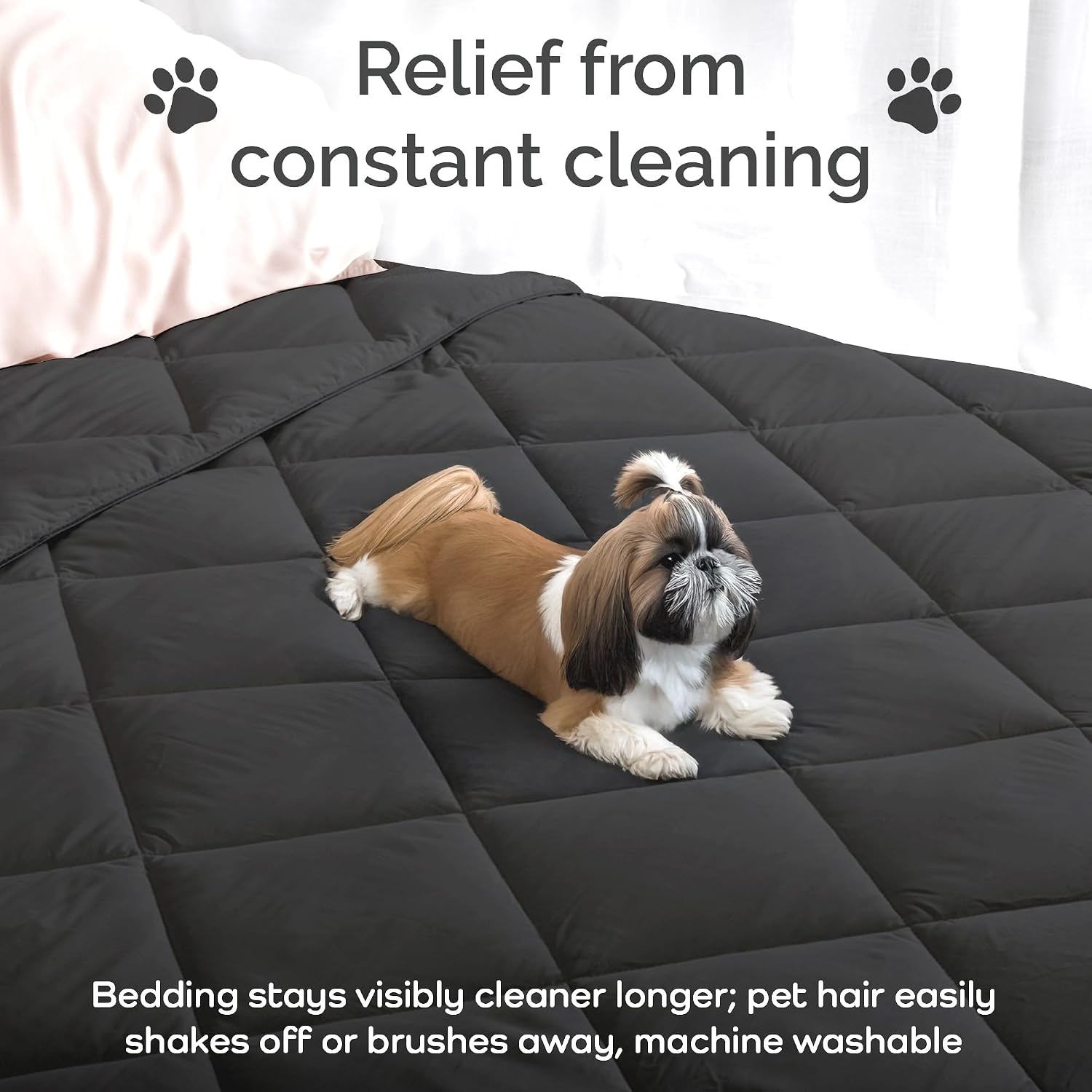 Cooling Comforter Oversized King – Lightweight All Season Down Alternative Duvet Insert, Hypoallergenic Plush Fill, 100% Viscose from Bamboo Cover - Charcoal, 116'x 98'