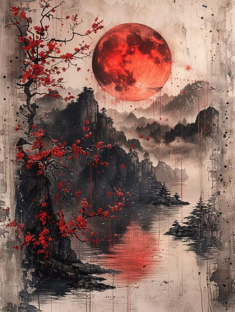 Japan Diamond Art Kits for Adults Beginners, Landscape Diamond Painting Large 40x54inch, 5D Gem Art Crafts for Adults Mosaic Kits, Full Drill Square Dimond Dots Crystal Paintings, Home Decor -zjn26T8