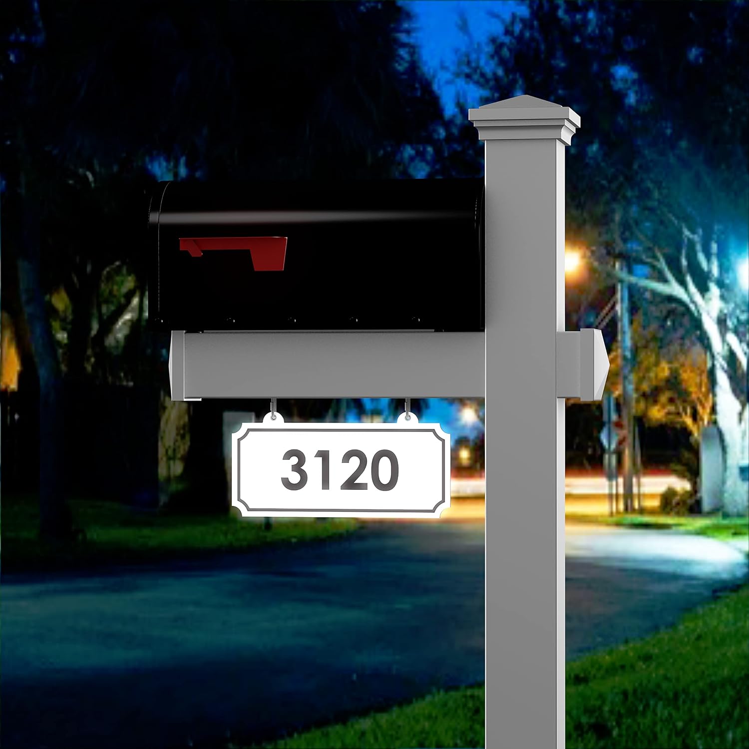 The Harrison Vinyl/PVC Mailbox Post - White (Includes Mailbox)