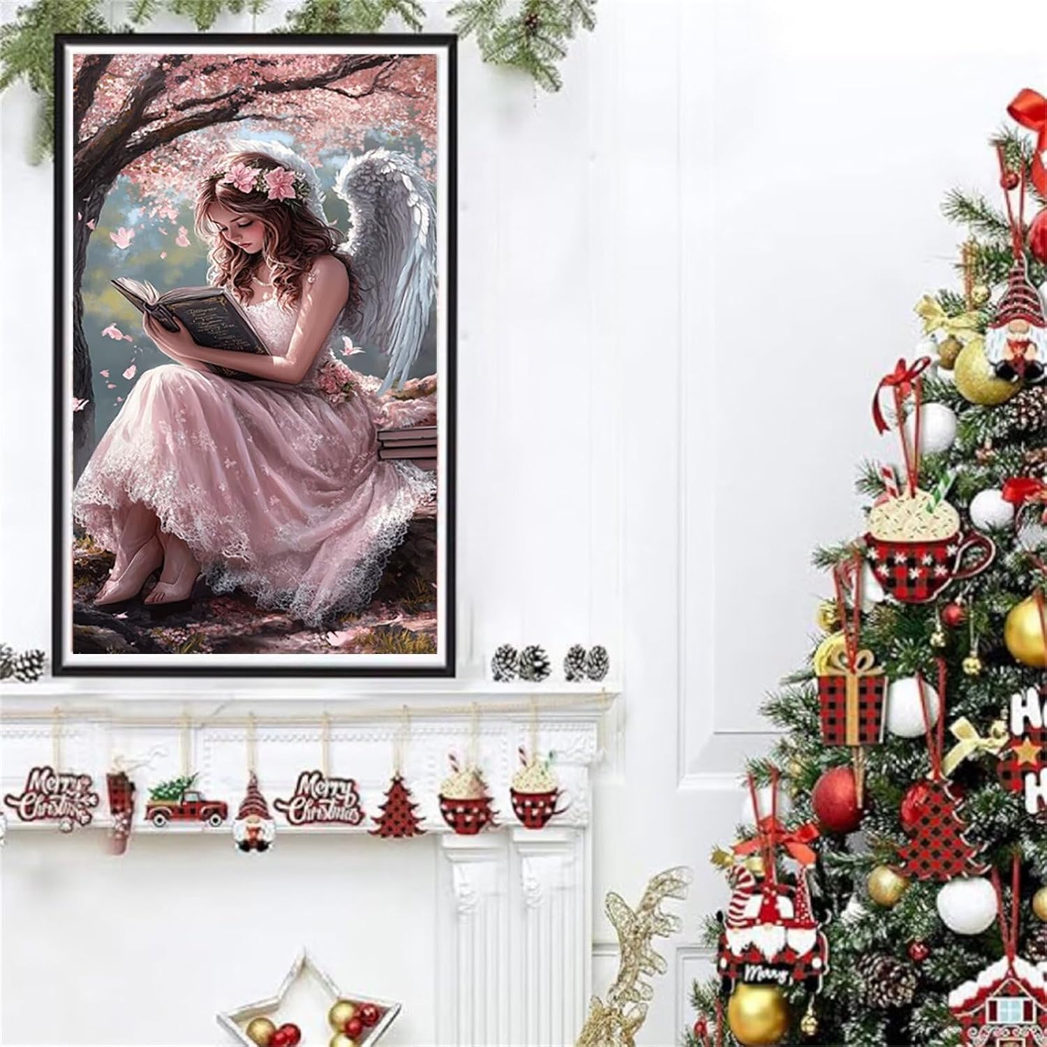 Diamond Art Kits for Adults Girl Diamond Painting Kits, 5D Square Wing Full Drill Dimond Art Paintings Crystal Rhinestones Crafts for Adults for Gift Home Wall Decor, Large Size 36 x 72 Inch, Model864