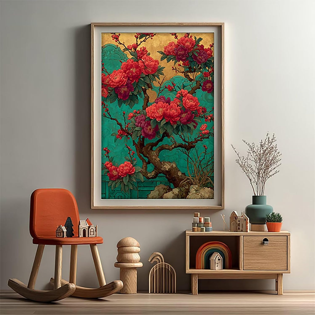 Flower Diamond Art Kits for Adults, Tree 5D Diamond Painting Kit, 5D DIY Full Drill Dimond Art Paintings, DIY Dimond Gem Crafts for Adults Beginners, Wall Decor for Bedroom, Gifts, 40x54in 6-3025