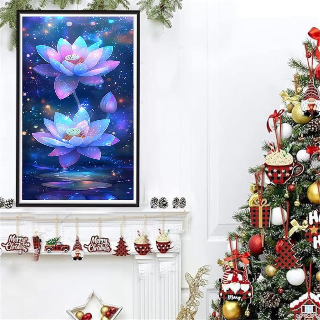 Diamond Art Kits for Adults Dream Diamond Painting Kits, 5D DIY Round Lotus Full Drill Dimond Art Paintings Crystal Rhinestones Crafts for Adults for Home Wall Decor, Large Size 40 x 80 Inch, Model741