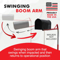 Mailbox Support Post with Swinging Boom Arm, No Dig Post, Galvanized Steel, Ideal for Both Rural and Residential, for All Mailbox Sizes (Accessories Sold Separately), 40 inch (Black)