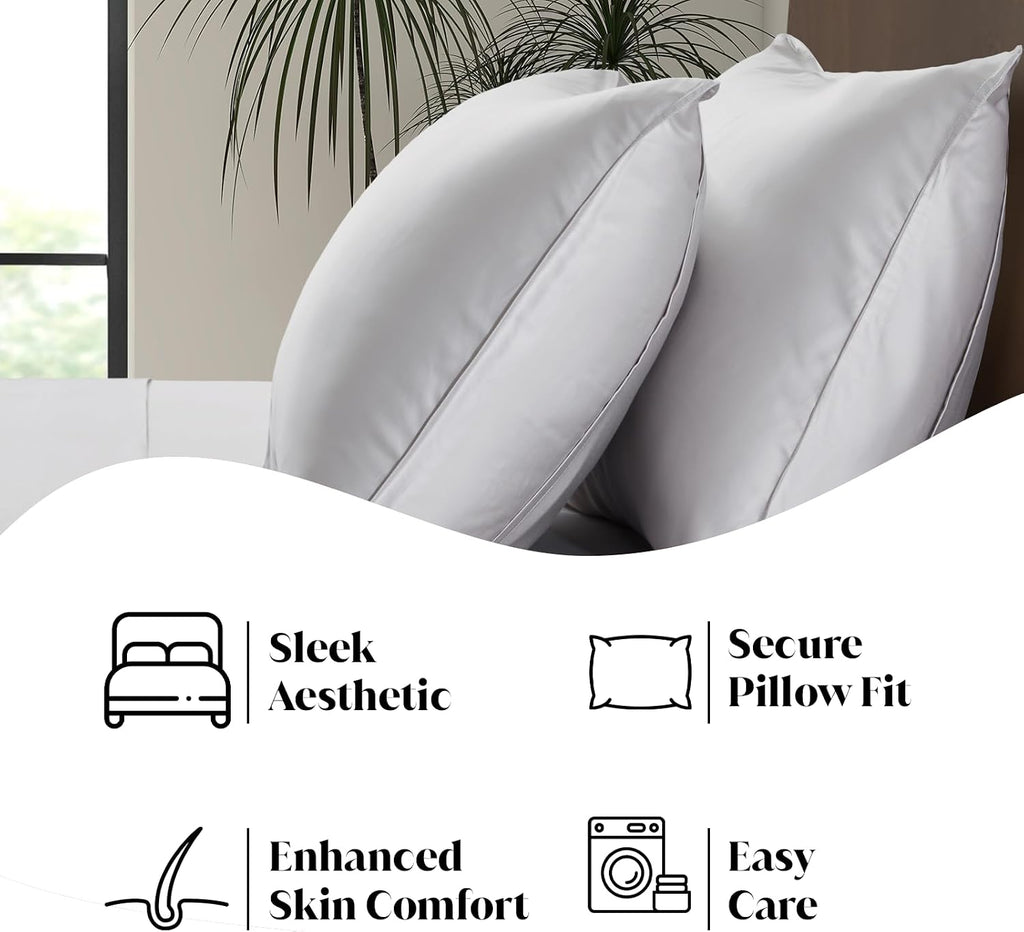 Luxury Bamboo Market | Queen Size Bed Sheet Set | 100% Viscose Made from Bamboo | Organically Grown | Ultra Soft | Cooling Sheets for Hot Sleepers | 17' Deep Pocket [Dove Grey]