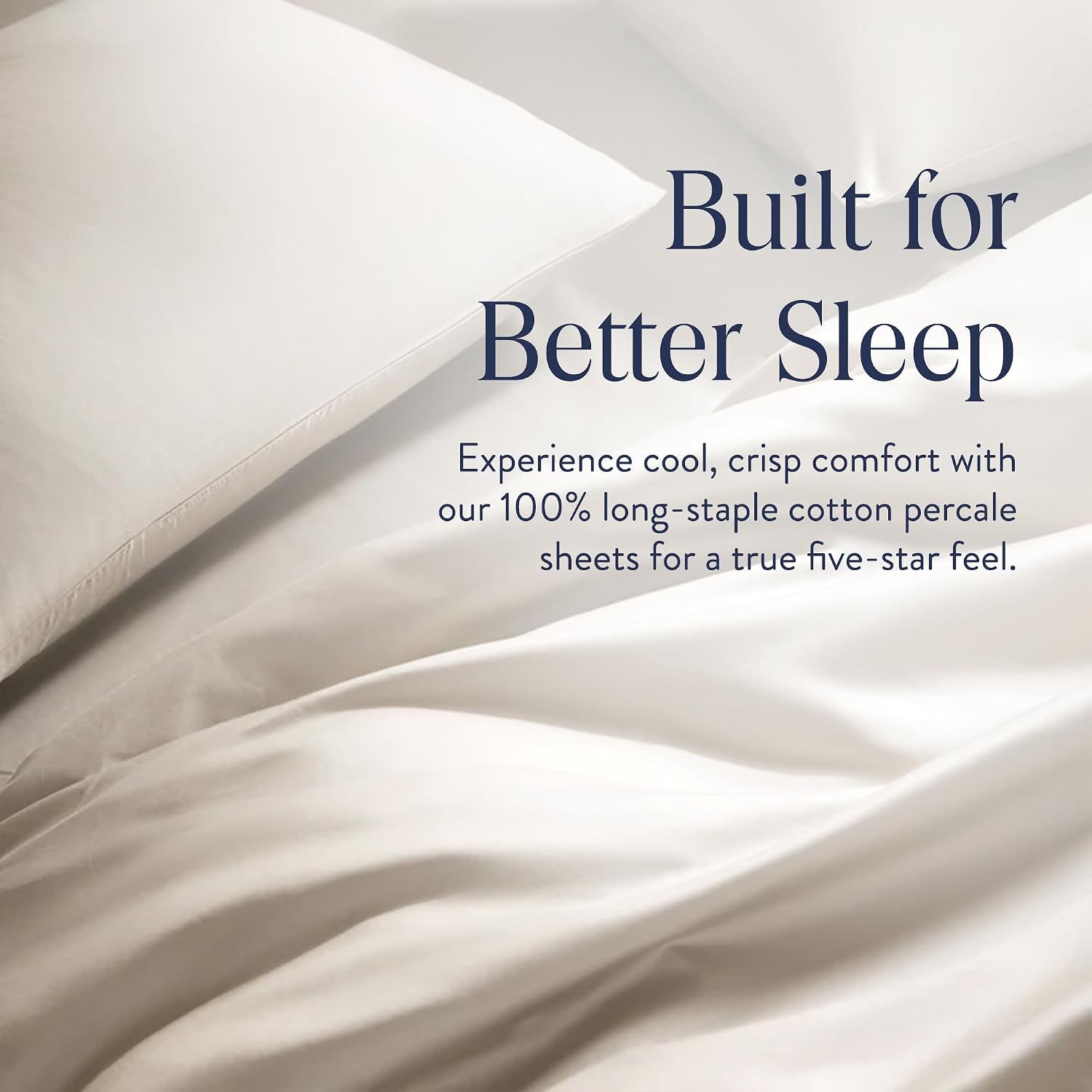 Brooklinen Luxury Percale Sheet Set - 4 Piece 100% Cotton Bed Sheets - 1 Fitted & 1 Flat Sheet, 2 Pillowcases - Cotton Percale Sheets for Hot Sleepers (Queen Size, Cream)