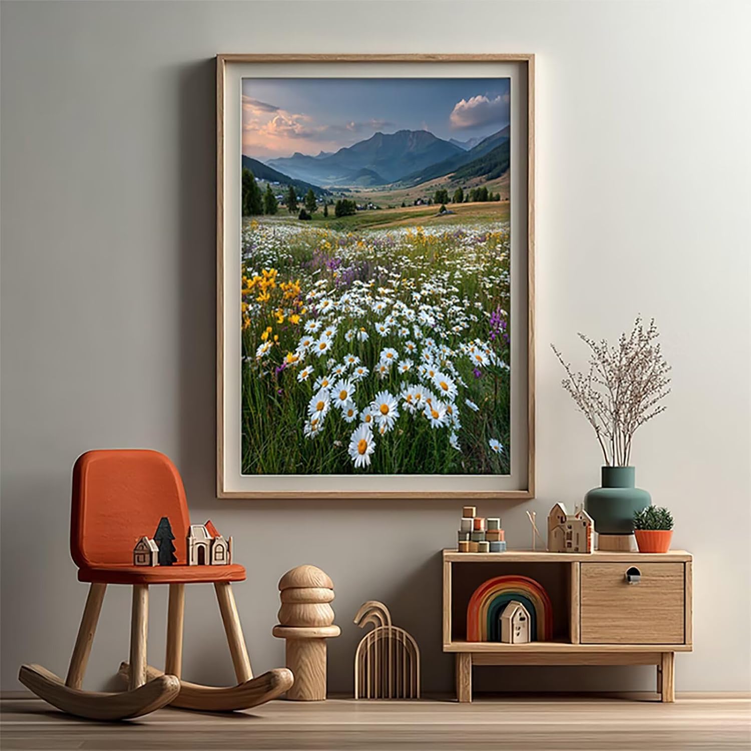 Field Diamond Art Kits for Adults, Flower 5D Diamond Painting Kit, 5D DIY Full Drill Dimond Art Paintings, DIY Dimond Gem Crafts for Adults Beginners, Wall Decor for Bedroom, Gifts, 40x54in N-8439