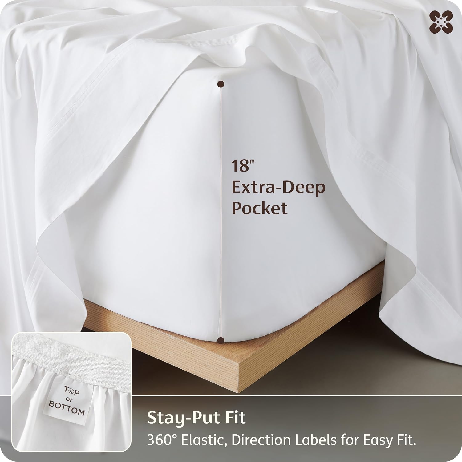 Bedsure Bamboo Viscose Cooling Sheets, Rayon Cotton Serene Blend, PureWoven, Breathable & Buttery Soft King Size Sheets Set, Deep Pocket Up to 18', Hotel Luxury Bedding for Hot Sleepers, White