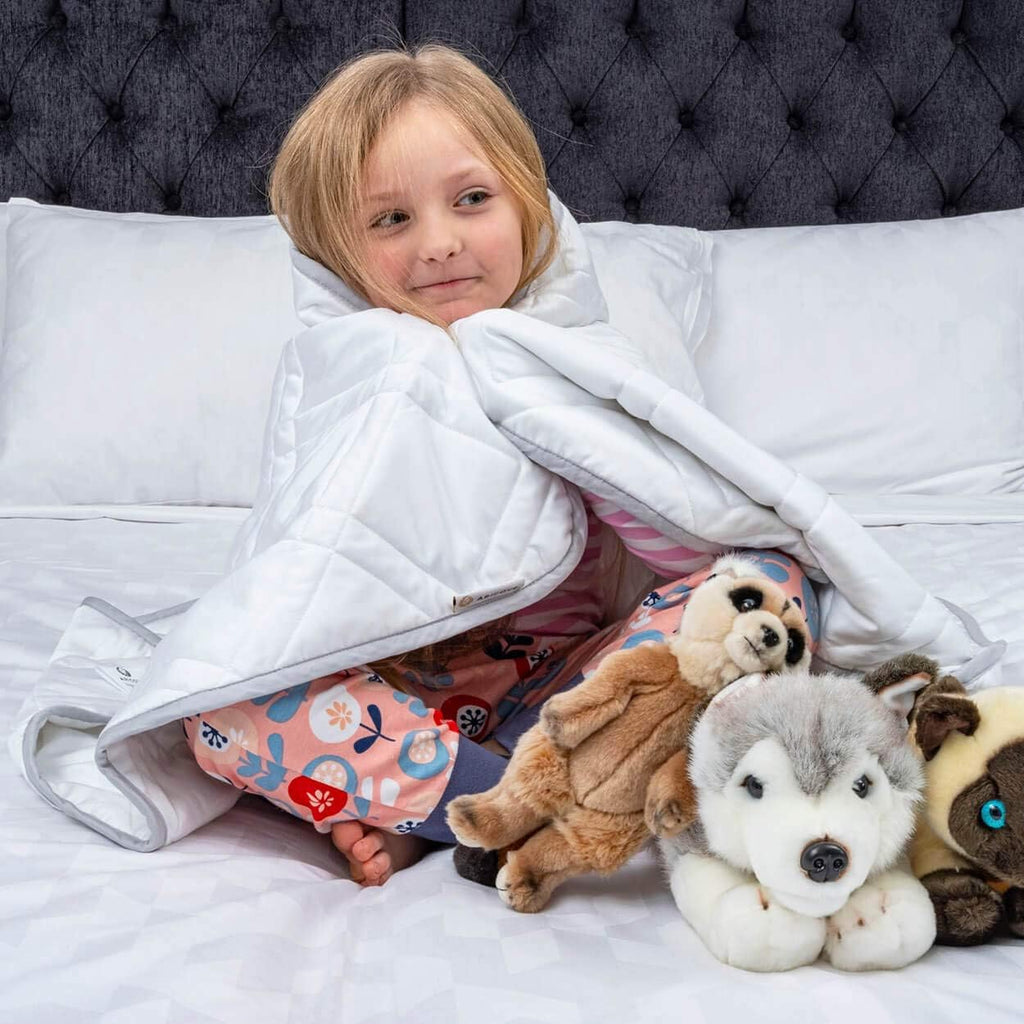 Aricove Weighted Blanket for Kids and Adults, 7 lbs, Small Weighted Blanket for Travel/Home, Soft Bamboo Viscose, 40x60 inches, Machine Washable, White