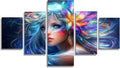 Dream Diamond Art 5 Piece Diamond Painting Woman 5D DIY Full Round Drill Dimond Art Paintings Rhinestones Crafts for Adults Gem Painting for Home Decor, Large Artwork for Wall 60 x 120 Inch, Model165