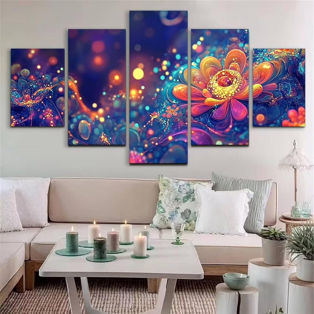 Abstract Diamond Art 5 Piece Diamond Painting Dream 5D DIY Full Square Drill Dimond Art Paintings Rhinestones Crafts for Adults Gem Painting for Home Decor Large Artwork for Wall 36 x 70 Inch,Model198