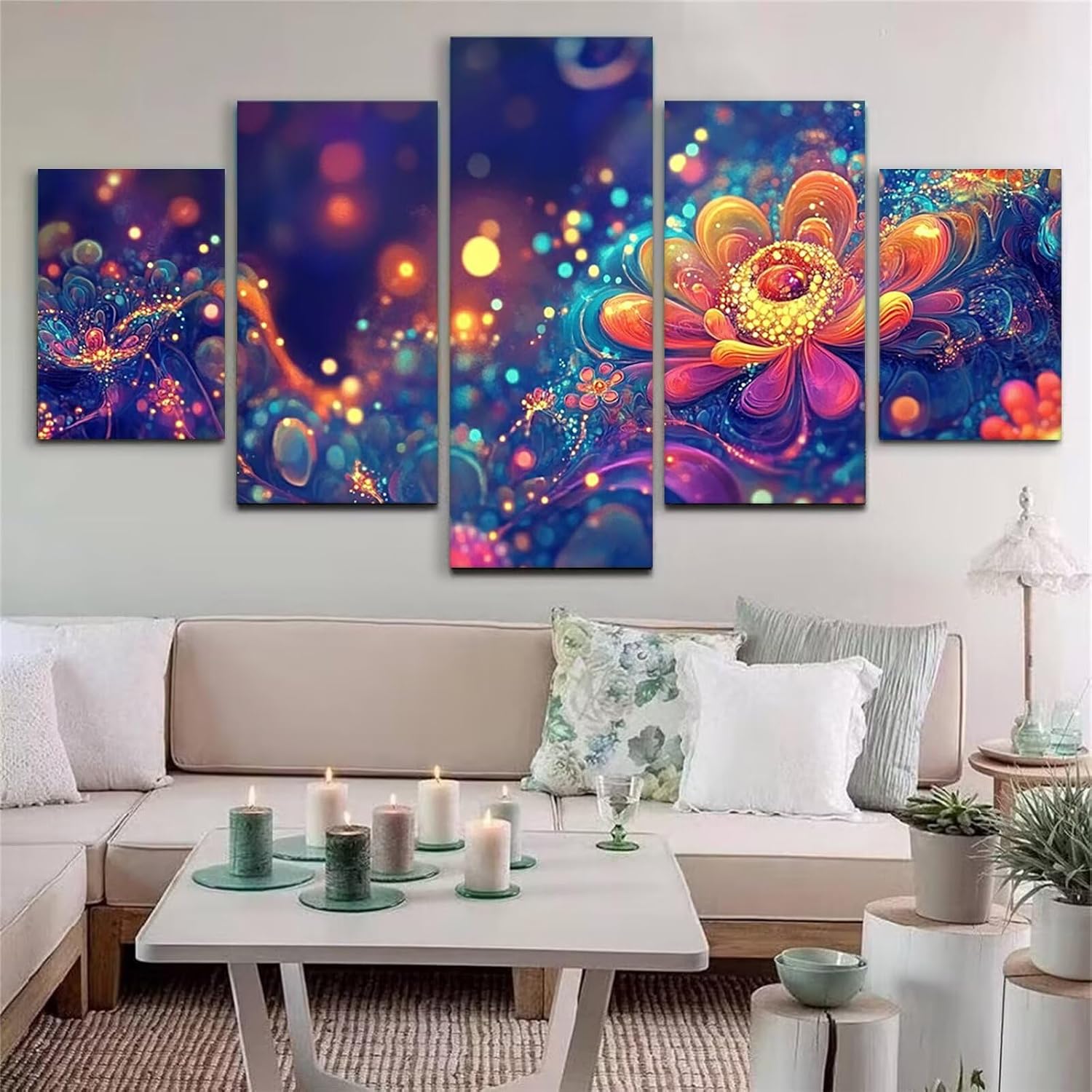 Abstract Diamond Art 5 Piece Diamond Painting Dream 5D DIY Full Square Drill Dimond Art Paintings Rhinestones Crafts for Adults Gem Painting for Home Decor Large Artwork for Wall 36 x 70 Inch,Model198