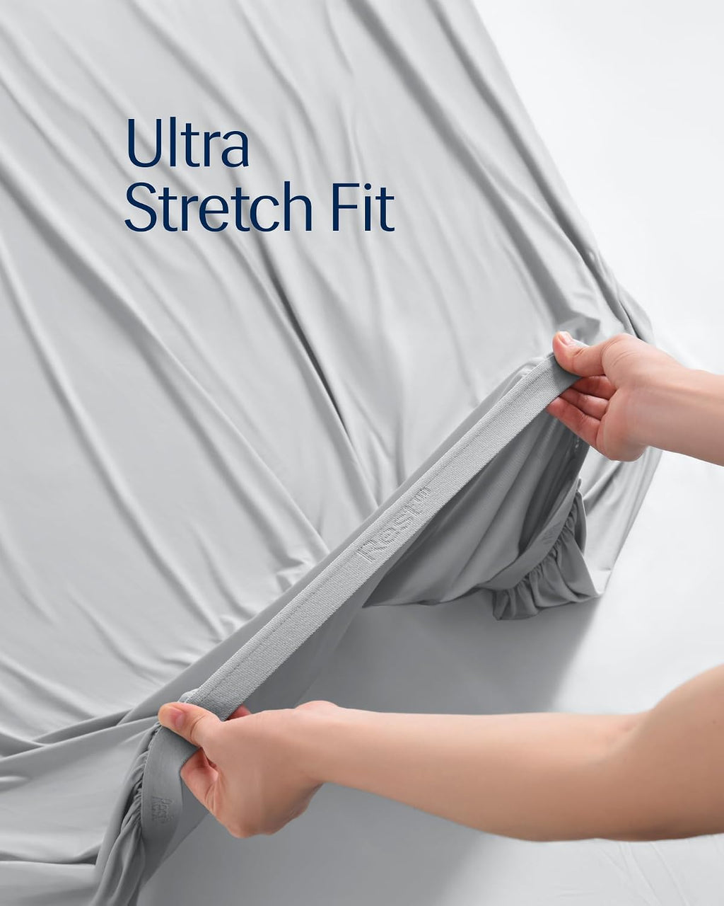 REST® Evercool®+ Cooling Fitted Sheet, Split King, Light Gray, 13''Deep (Stretched up to 15'') Silver Infused Cooling Bedding for Hot Sleeper and Night Sweat, for Fresh and Hygienic Sleep