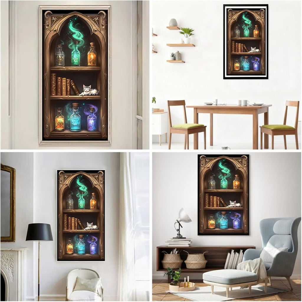 Diamond Art Kits for Adults Magic Diamond Painting Kits, 5D Square Cat Full Drill Dimond Art Paintings Crystal Rhinestones Crafts for Adults for Gift Home Wall Decor, Large Size 40 x 80 Inch, Model834