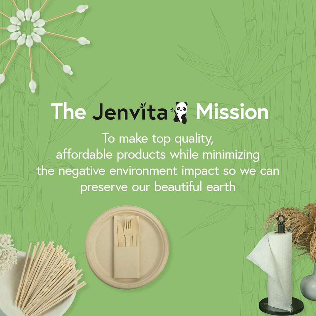 Jenvita Everyday 100% Bamboo Eco Friendly Napkins (3000-Pack) | All Natural Biodegradable Napkins for Lunch, Dinner, Events & Entertaining | 2-Ply FSC Certified | Bamboo Paper Towel | 6.5 x 6.5 Inch