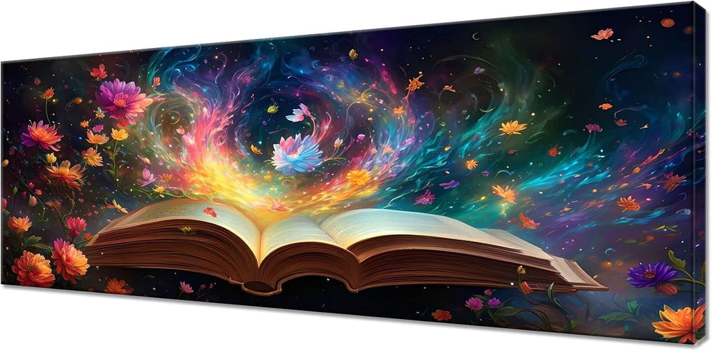 Flower Diamond Art Kits for Adults, Large Diamond Painting Book Dimond Art Paintings by Numbers Kit for Beginner, 90x36inch Diamonds Pictures Crystal Arts Crafts for Room Decor, Gifts for Women Z1-762