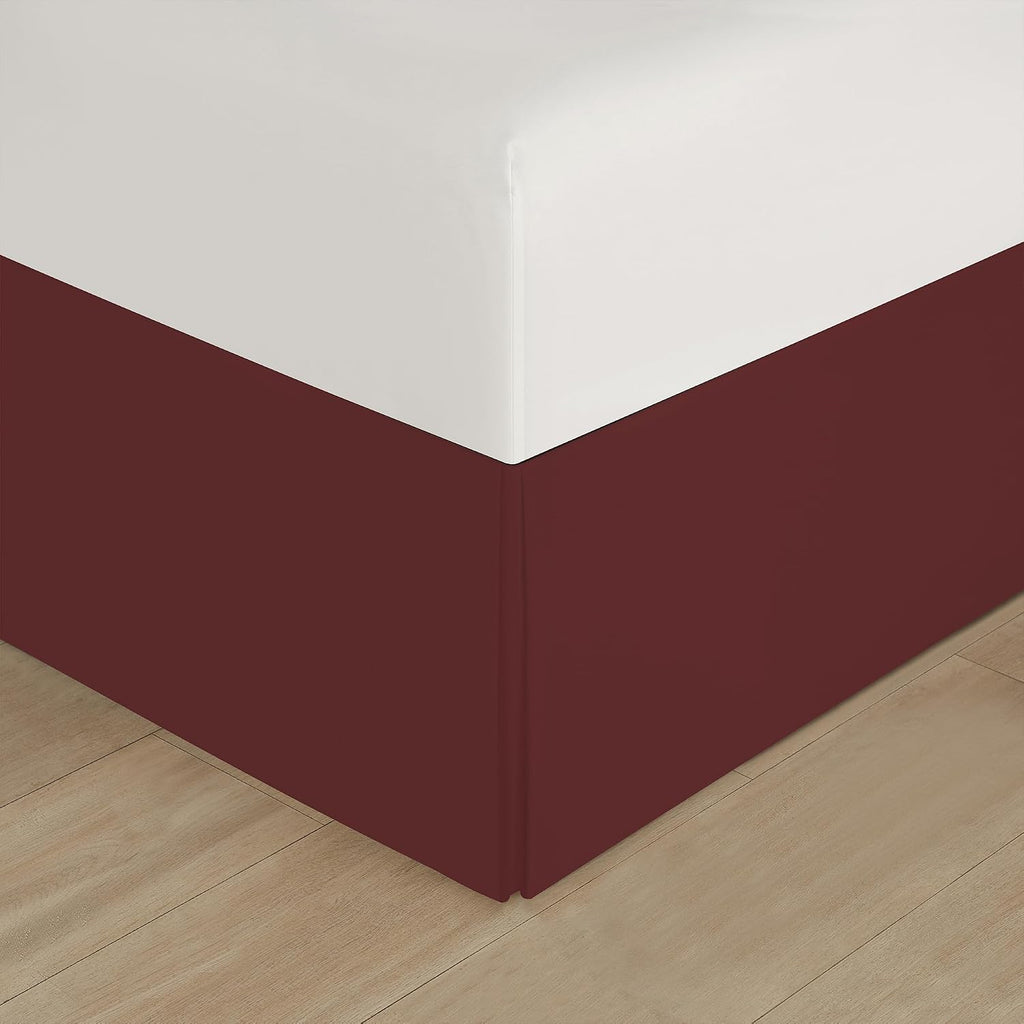 LANCO MODERN LIFESTYLE Burgundy California King Comforter Set 7 Pieces, Jacquard Woven with Damask, Bedding Set in a Bag Includes Comforter, Bed Skirt, Pillow Shams, and Decorative Pillows