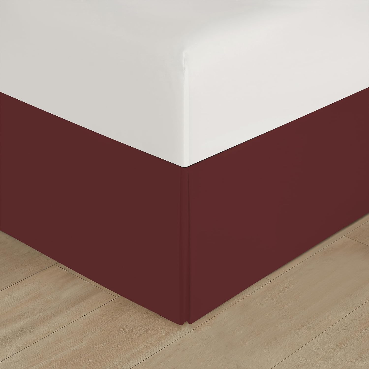 LANCO MODERN LIFESTYLE Burgundy King Size Comforter Set 7 Pieces, Jacquard Woven with Damask, Bedding Set in a Bag Includes Comforter, Bed Skirt, Pillow Shams, and Decorative Pillows
