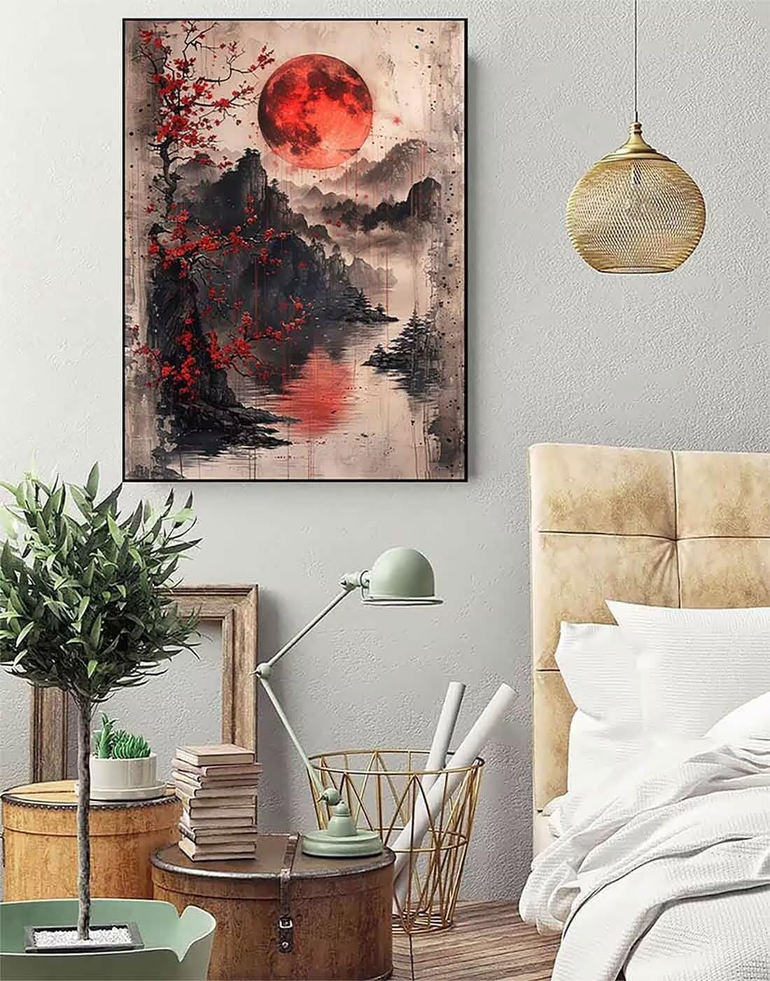 Japan Diamond Art Kits for Adults Beginners, Landscape Diamond Painting Large 36x48inch, 5D Gem Art Crafts for Adults Mosaic Kits, Full Drill Square Dimond Dots Crystal Paintings, Home Decor -zjn262N
