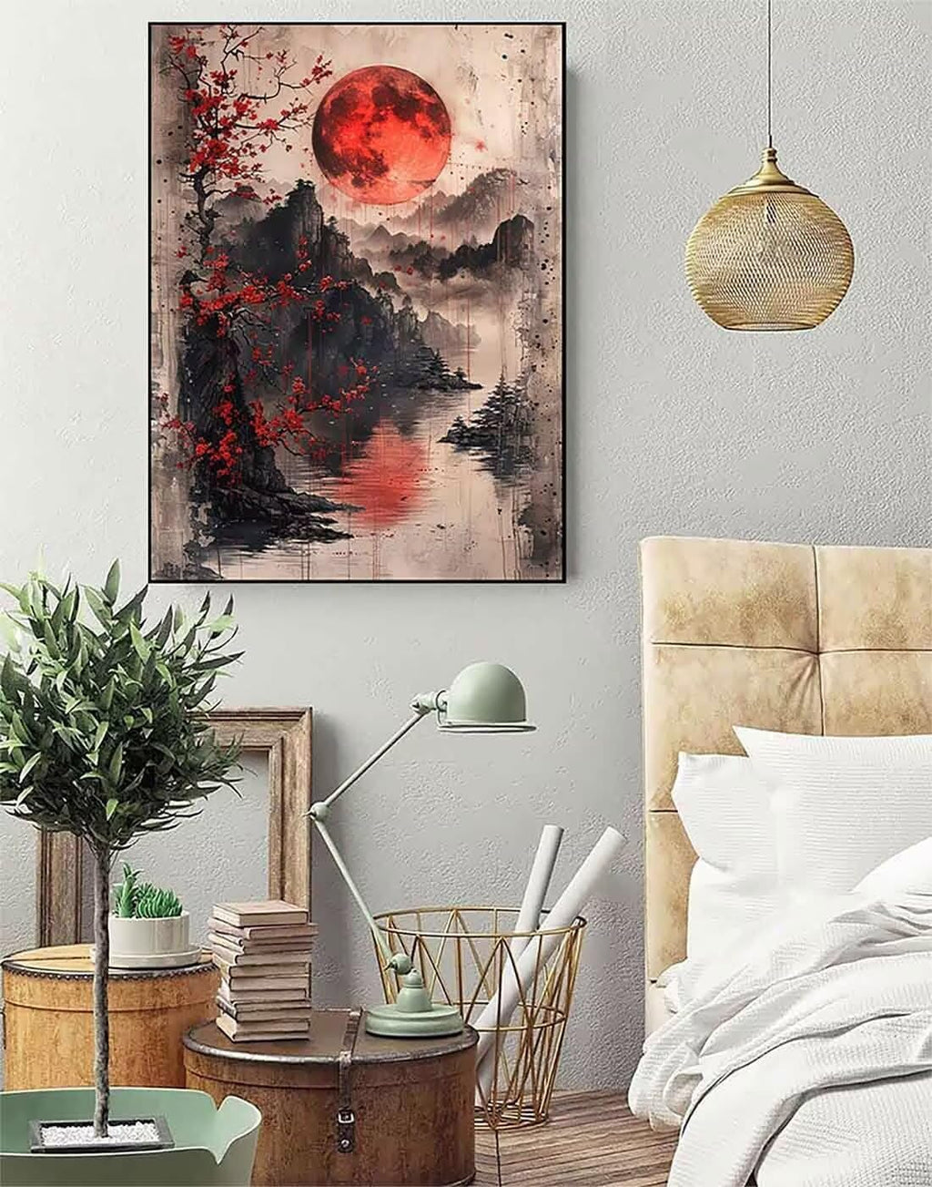 Japan Diamond Art Kits for Adults Beginners, Landscape Diamond Painting Large 40x54inch, 5D Gem Art Crafts for Adults Mosaic Kits, Full Drill Square Dimond Dots Crystal Paintings, Home Decor -zjn26T8