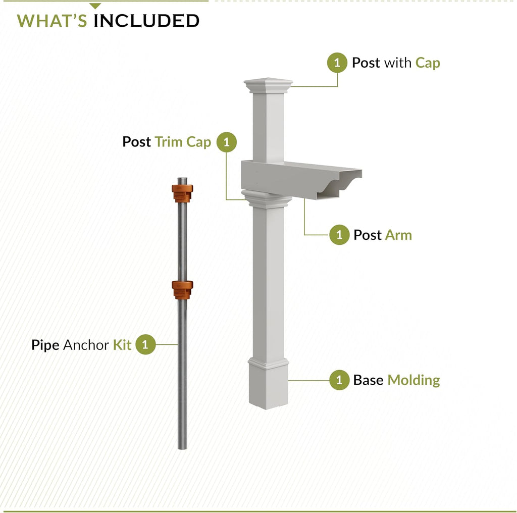 Zippity Outdoor Products ZP19013 Classica Mailbox Post, White