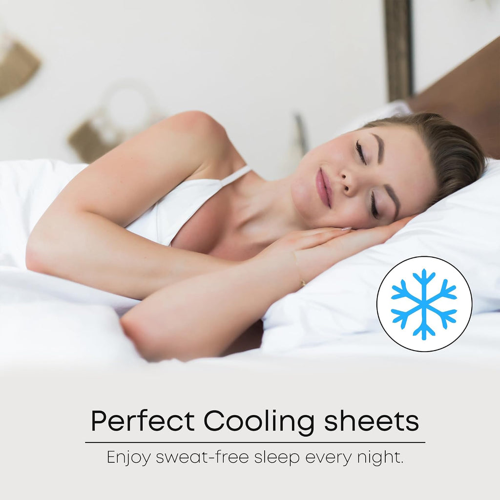 Linenwalas Premium 100% Viscose Derived from Bamboo Split King Sheet Set - Ultra Soft, Breathable & Cooling, Ideal for Hot Sleepers, 16' Deep Pocket, Hotel Luxury Bedding (Bahamas Blue)