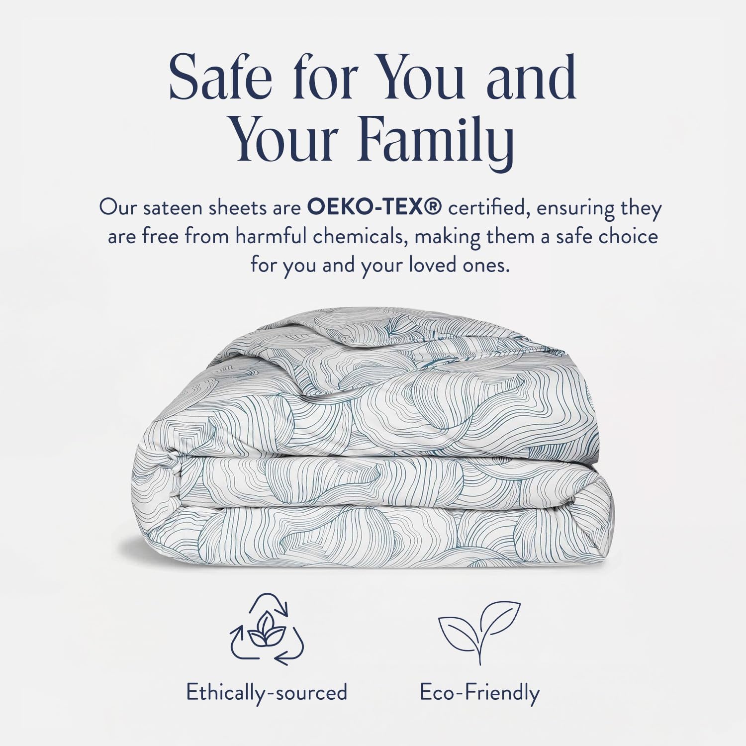 Brooklinen Luxury Sateen Duvet Cover - 100% Cotton, King/California King Size in Oyster Blue with Extra-Long Corner Ties and Button Closure - Best King/Cali King Duvet Covers