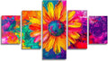 Color Diamond Art 5 Piece Diamond Painting Daisy 5D DIY Full Square Drill Dimond Art Paintings Rhinestones Crafts for Adults Gem Painting for Home Decor, Large Artwork for Wall 36 x 70 Inch, Model42