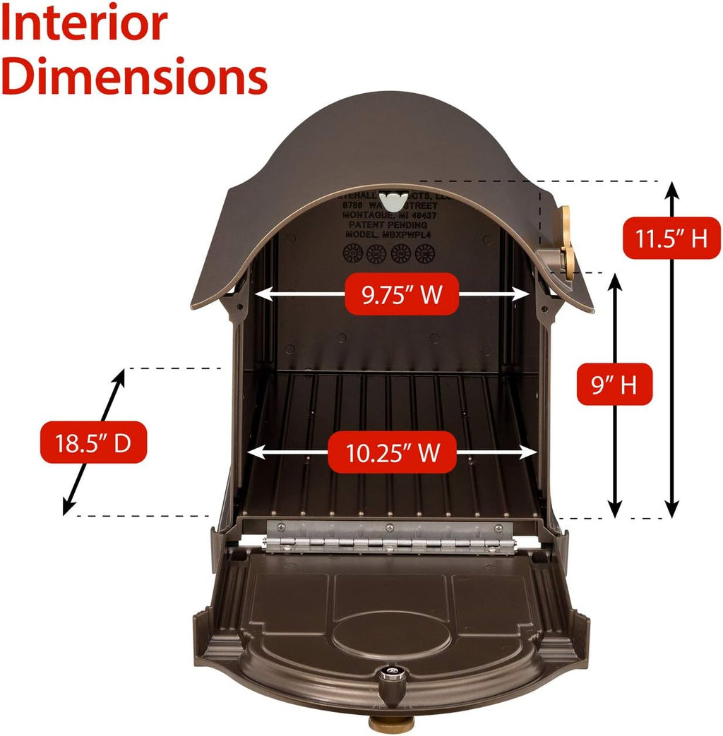 Balmoral Side Plaques Mailbox Post Package - Quick-Ship-Bronze