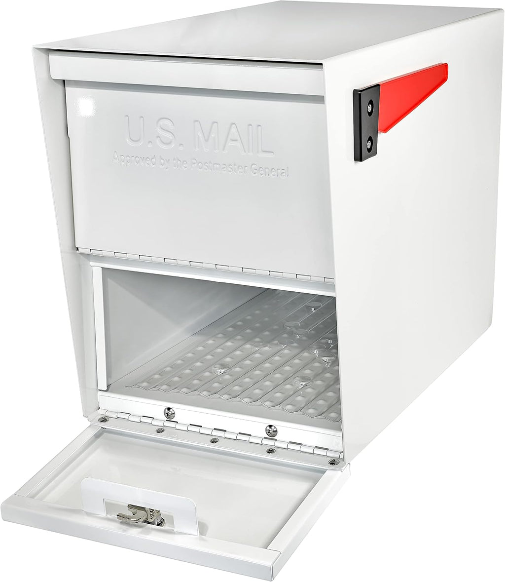 Mail Boss 7209 Package Master Curbside Locking Security Mailbox, Alpine White