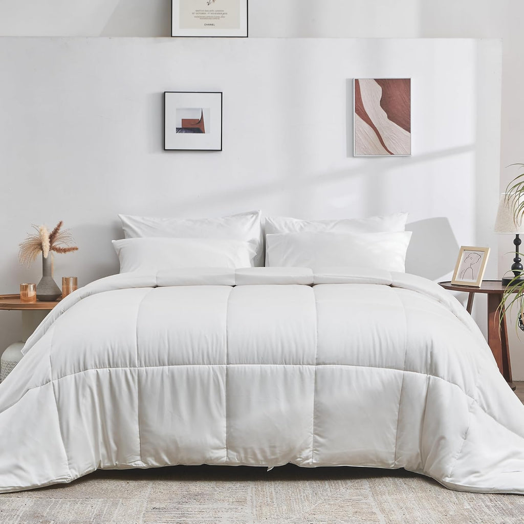 DOZ All Season Cooling Comforter, 100% Viscose Derived from Bamboo, Breathable, Lightweight, Soft, Down Alternative Duvet Insert, 8 Loops, 106'x90' (King/Cal King)