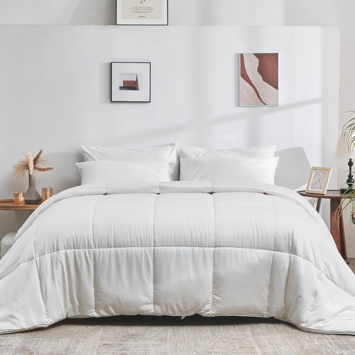DOZ All Season Cooling Comforter, 100% Viscose Derived from Bamboo, Breathable, Lightweight, Soft, Down Alternative Duvet Insert, 8 Loops, 106'x90' (King/Cal King)