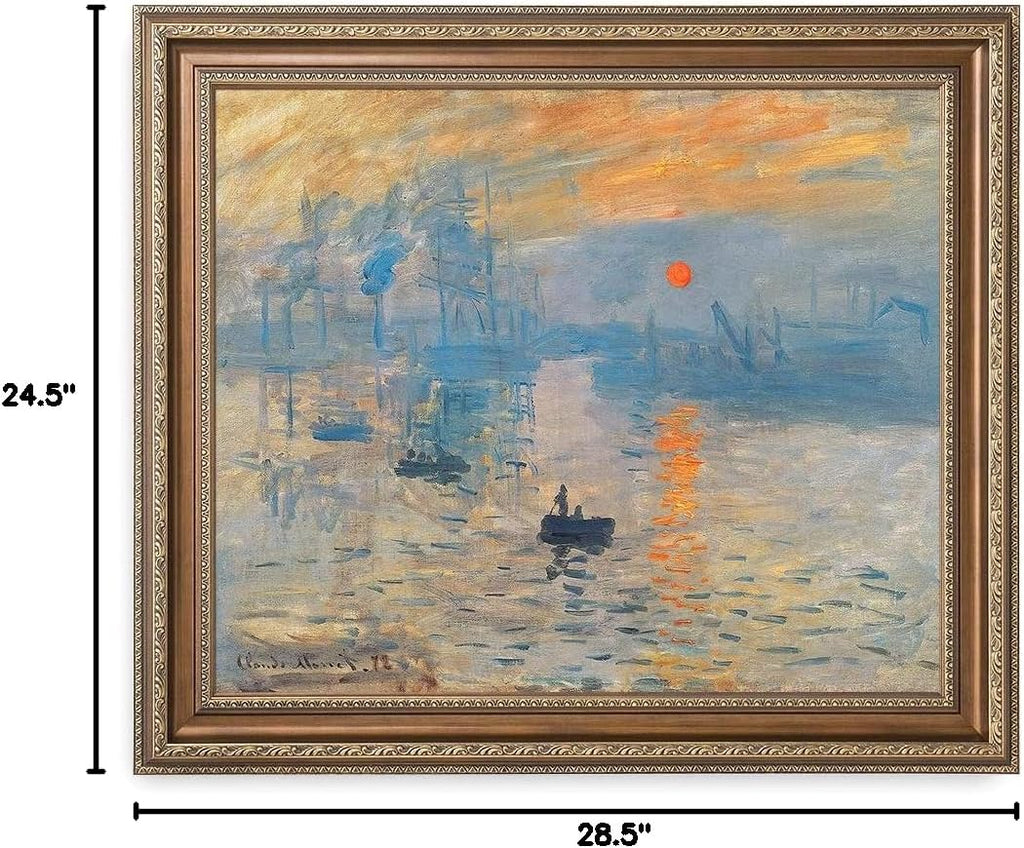 DECORARTS - Impression Sunrise, Claude Monet Classic Art. Giclee Prints Framed Art for Wall Decor.