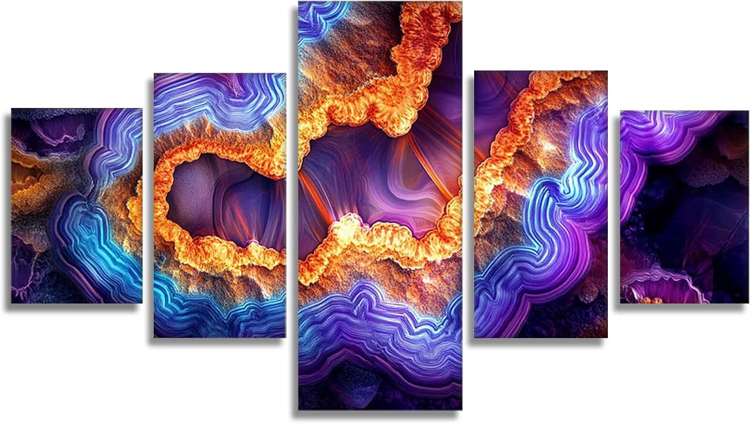 Abstract Diamond Art 5 Piece Diamond Painting Dream 5D DIY Full Round Drill Dimond Art Paintings Rhinestones Crafts for Adults Gem Painting for Home Decor, Large Artwork for Wall 44 x 90 Inch, Model33