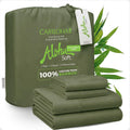 Cariloha Aloha Soft 4-Piece Sheet Set | Coastal Pine | Cal King | Made from 100% Viscose derived from Bamboo | Introductory Sheet Line