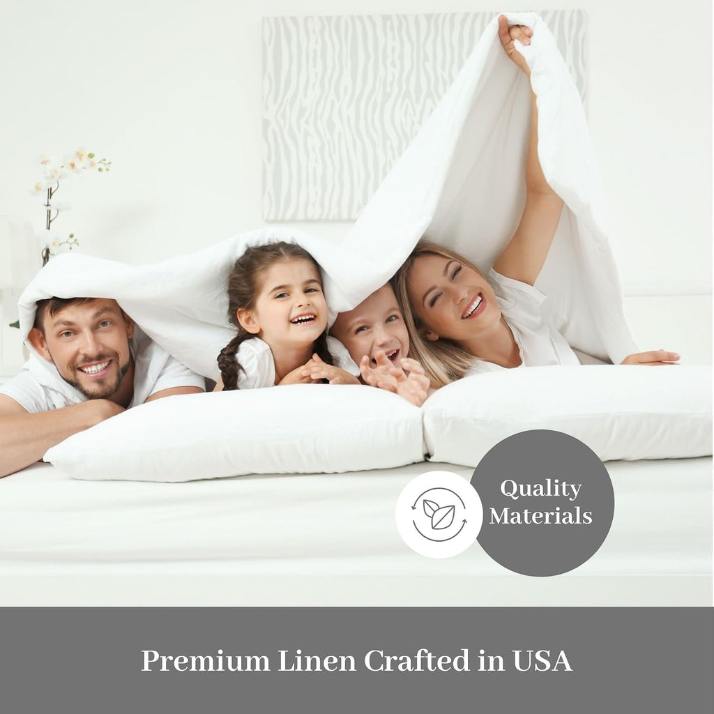 DreamFit DreamChill Cooling Bamboo Viscose Sheets for Hot Sleepers with Elastic Corner Straps 20 inch Extra Deep Pocket Breathable Silky Soft 100% Crafted in USA Full XL Sheet Set Ivory