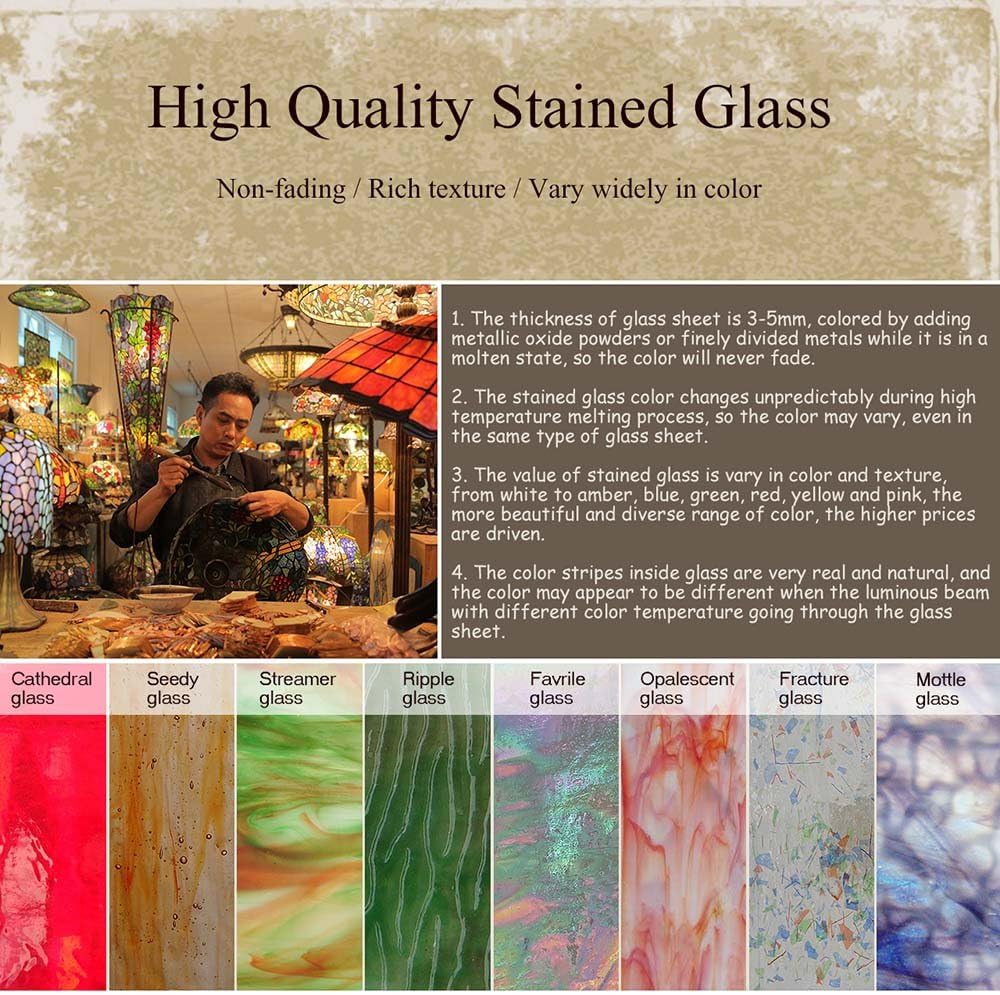 Bieye L10760 Rose Flower Tiffany Style Stained Glass Bankers Desk Lamp Table Lamp for Working Office Living Room Bedside Home Decoration, 9' W x 15' H, Red Green
