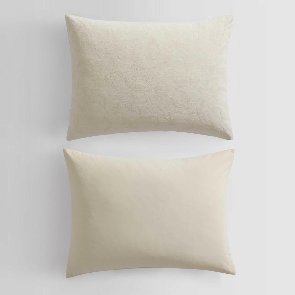 Calvin Klein - Queen Comforter Set, Floral Inspired Soft Bedding with Matching Shams, Oeko-Tex Certified (Branching Leaves Beige, Queen)