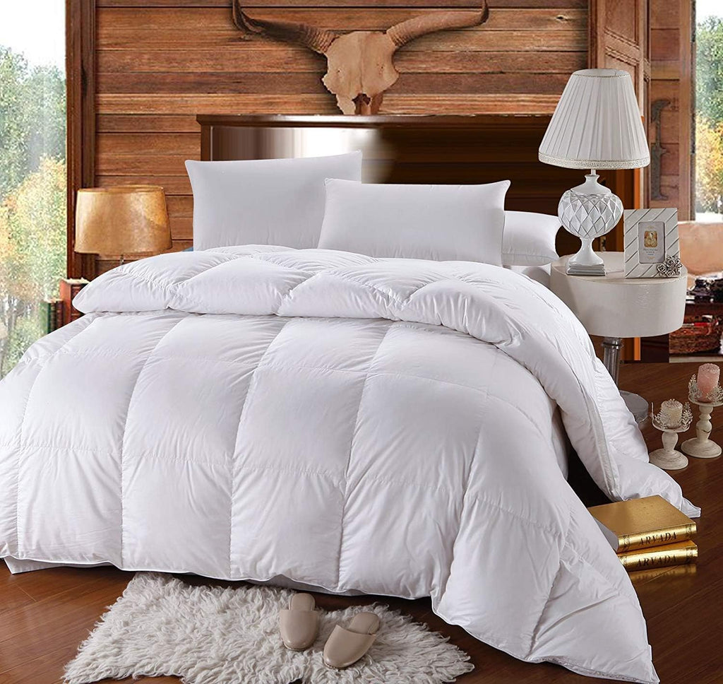 Royal Hotel Luxury Goose Down Comforter Twin Twin XL 68x90 – 650+ Fill Power White Down, 500 Thread Count Cotton Cover, All Season Medium Warmth, Hypoallergenic Fluffy Hotel Style Duvet Insert