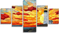 Lighthouse Diamond Art 5 Piece Diamond Painting Landscape 5D Full Square Drill Dimond Art Paintings Crystal Crafts for Adults Gem Painting for Home Decor, Large Artwork for Wall 44 x 90 Inch, Model144