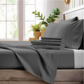Bamboo Bay 4 Piece Queen Size Sheet Set, 100% Viscose Made from Bamboo, Breathable, Ultra Soft Cooling Bed Sheets for Hot Sleepers, Beddings with Deep Pockets Fit 16' Mattress, Dark Grey